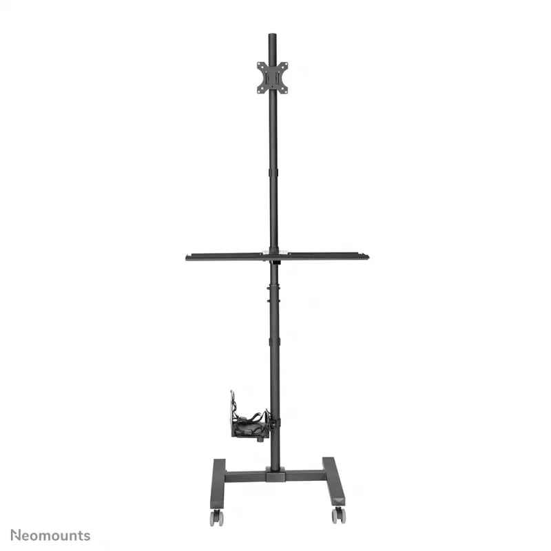 Neomounts FPMA-MOBILE1700 puesto de trabajo móvil, 10-32 pulgadas (25,4-81,3 cm), máx. 8 kg, VESA 75x75-100x100, altura 94-175 cm, acero, negro