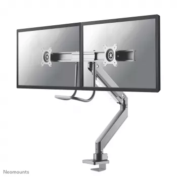 Brazo de monitor Neomounts NM-D775DXSILVER 10-32 pulgadas - resorte de gas - Topfix - tope de 180°