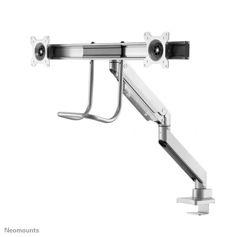 Brazo de monitor Neomounts NM-D775DXSILVER 10-32 pulgadas - resorte de gas - Topfix - tope de 180°