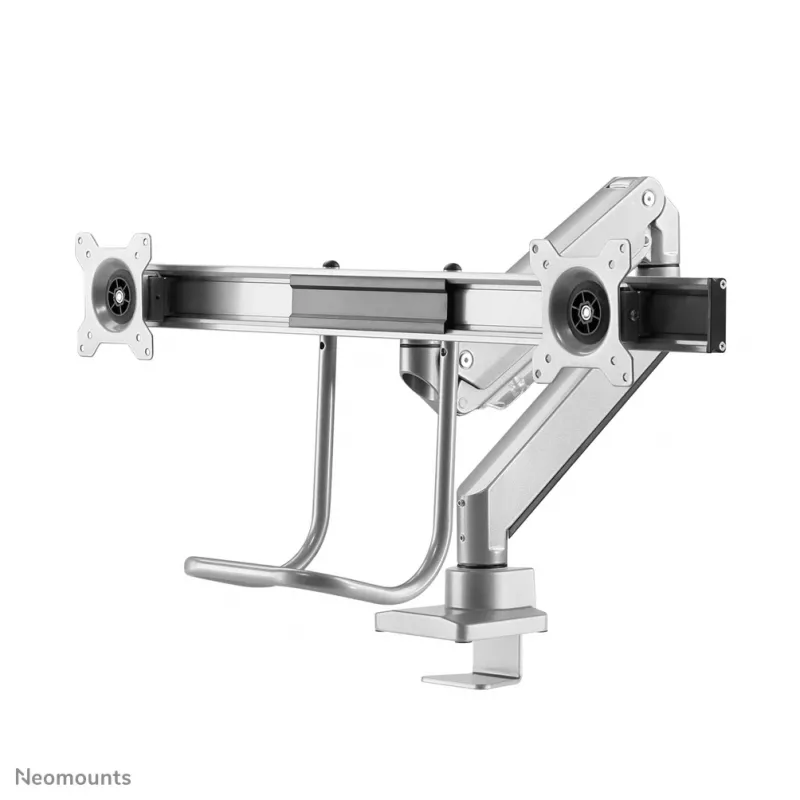 Brazo de monitor Neomounts NM-D775DXSILVER 10-32 pulgadas - resorte de gas - Topfix - tope de 180°