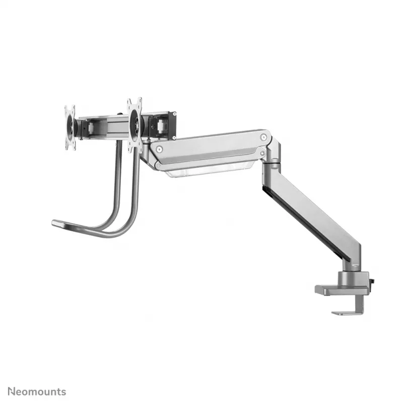 Brazo de monitor Neomounts NM-D775DXSILVER 10-32 pulgadas - resorte de gas - Topfix - tope de 180°