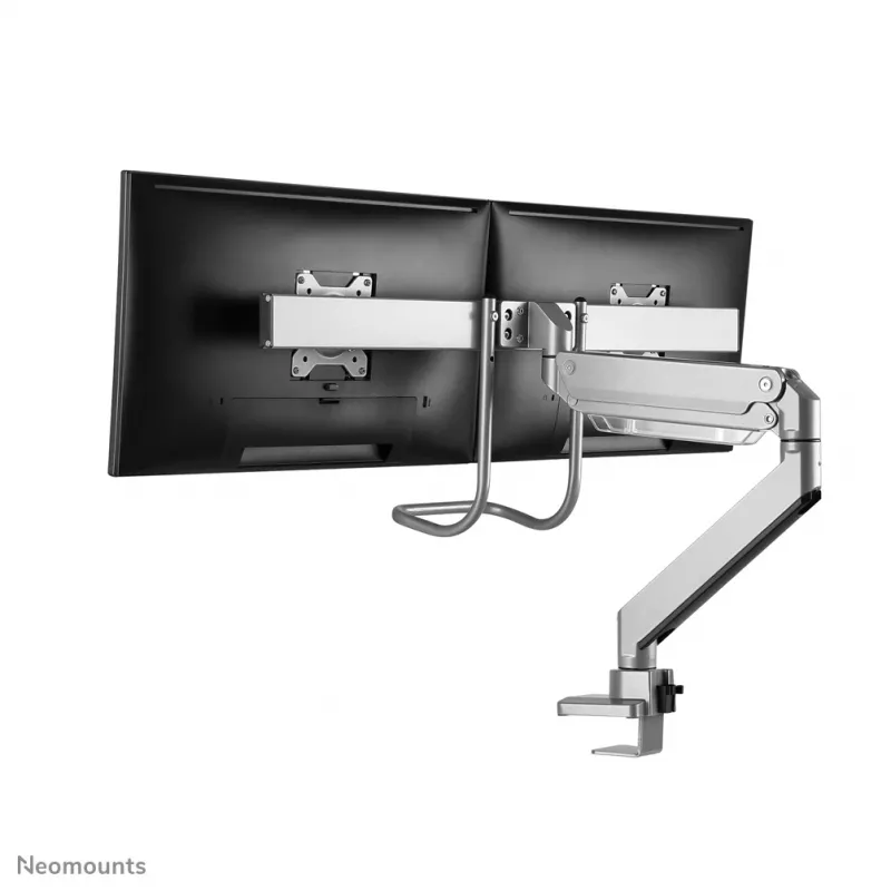 Brazo de monitor Neomounts NM-D775DXSILVER 10-32 pulgadas - resorte de gas - Topfix - tope de 180°