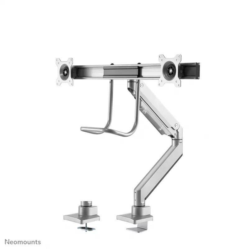 Brazo de monitor Neomounts NM-D775DXSILVER 10-32 pulgadas - resorte de gas - Topfix - tope de 180°