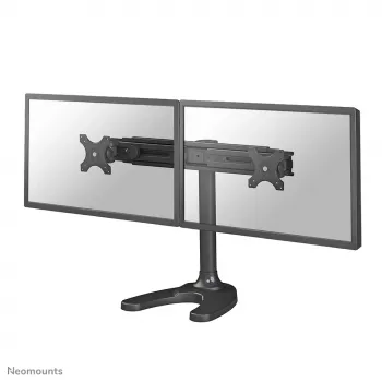 Neomounts FPMA-D700DD soporte de escritorio para dos monitores, articulado, 19-30 pulgadas (48,3-76,2 cm), 8 kg por pantalla, VESA 75x75-100x100, base/pasacables, negro