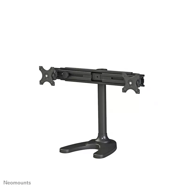 Neomounts FPMA-D700DD soporte de escritorio para dos monitores, articulado, 19-30 pulgadas (48,3-76,2 cm), 8 kg por pantalla, VESA 75x75-100x100, base/pasacables, negro
