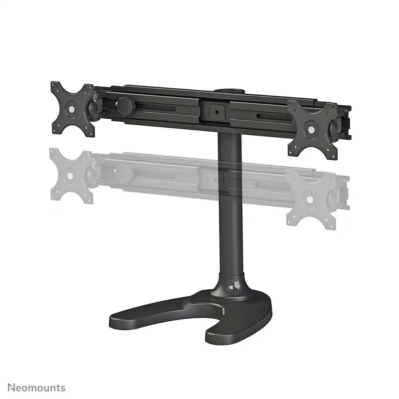 Neomounts FPMA-D700DD soporte de escritorio para dos monitores, articulado, 19-30 pulgadas (48,3-76,2 cm), 8 kg por pantalla, VESA 75x75-100x100, base/pasacables, negro