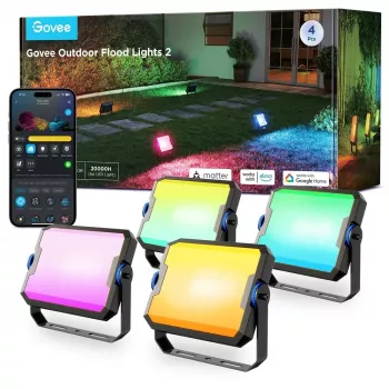 Iluminación de jardín inteligente Govee H8057 Wi‑Fi/Bluetooth, negro, 148×68,9×72,4 mm, 11 kWh/1000h