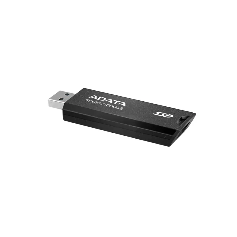Memoria USB ADATA SC610 1 TB, USB Type-A, USB 3.2 Gen 2, formato de funda, negro, carcasa de plástico