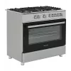 Cocina independiente de gas y eléctrica Ravanson KWGE-K90A Cheff, 90 cm, placa de 5 fuegos (wok), horno eléctrico 110 l, acero inoxidable/plateado