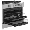 Cocina independiente de gas y eléctrica Ravanson KWGE-K90A Cheff, 90 cm, placa de 5 fuegos (wok), horno eléctrico 110 l, acero inoxidable/plateado