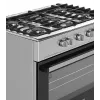 Cocina independiente de gas y eléctrica Ravanson KWGE-K90A Cheff, 90 cm, placa de 5 fuegos (wok), horno eléctrico 110 l, acero inoxidable/plateado