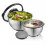 Set GEFU de 2 cuencos con tapas G-35055 — cuencos de plástico apilables y duraderos para mezclar/almacenar