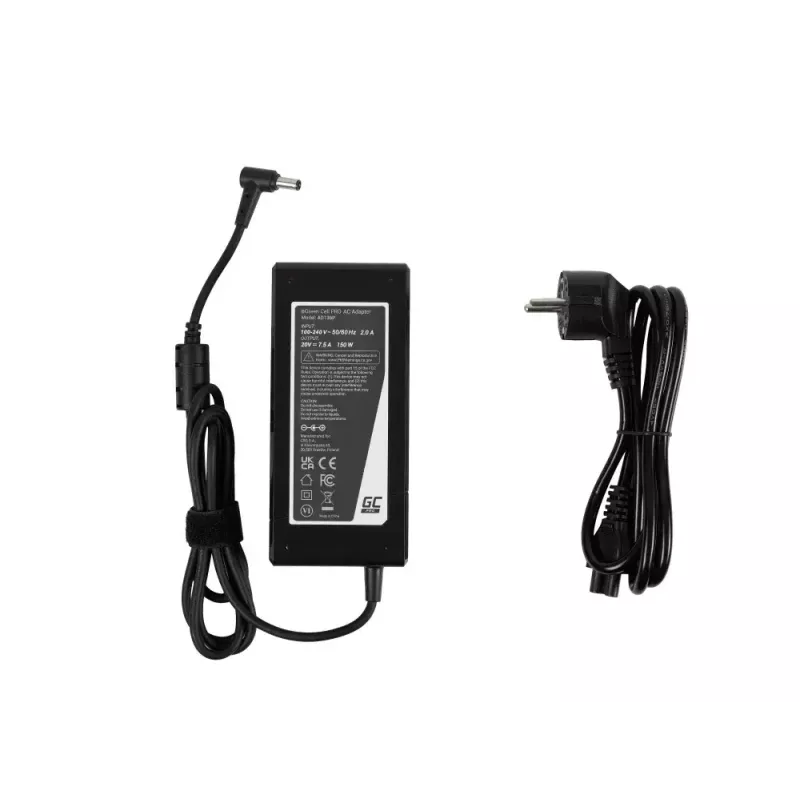 Fuente de alimentación Green Cell AD136P universal 150 W 20 V 7,5 A AC/DC negra