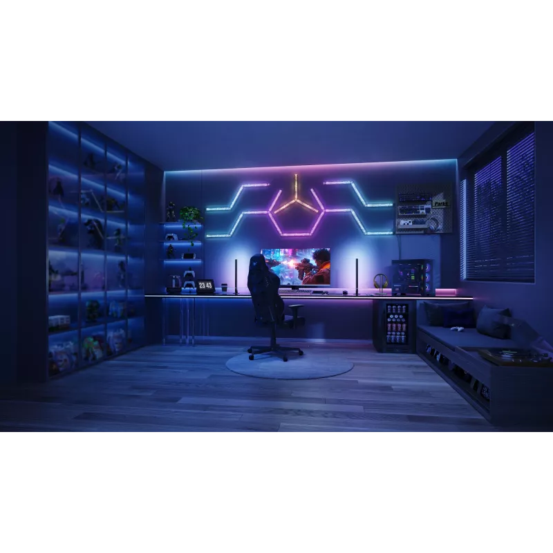 Lámpara de pared inteligente Govee Gaming Wall Lights (4+1) – WLAN/Bluetooth, multicolor, 4 uds., 370×45×30 mm