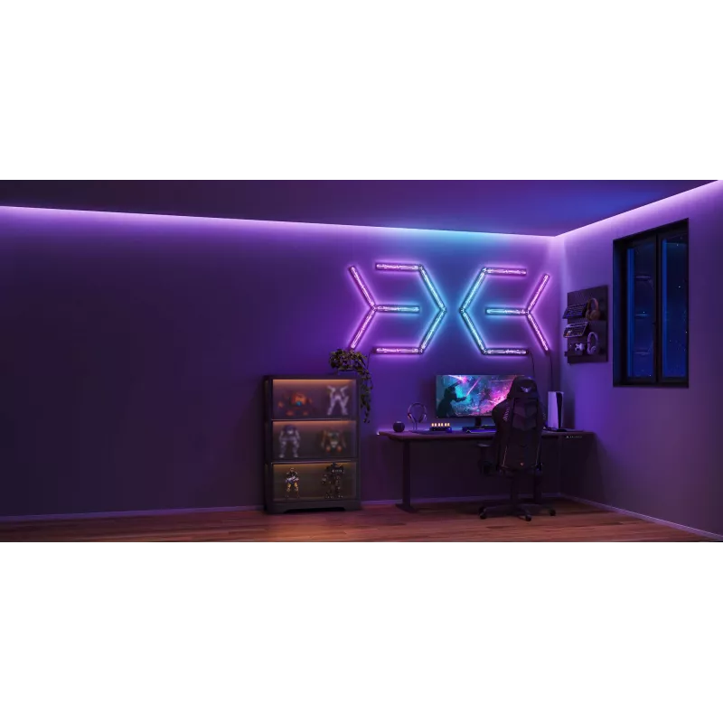 Lámpara de pared inteligente Govee Gaming Wall Lights (4+1) – WLAN/Bluetooth, multicolor, 4 uds., 370×45×30 mm