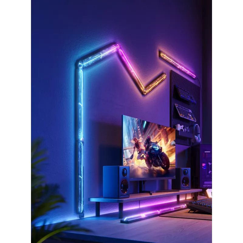 Lámpara de pared inteligente Govee Gaming Wall Lights (4+1) – WLAN/Bluetooth, multicolor, 4 uds., 370×45×30 mm
