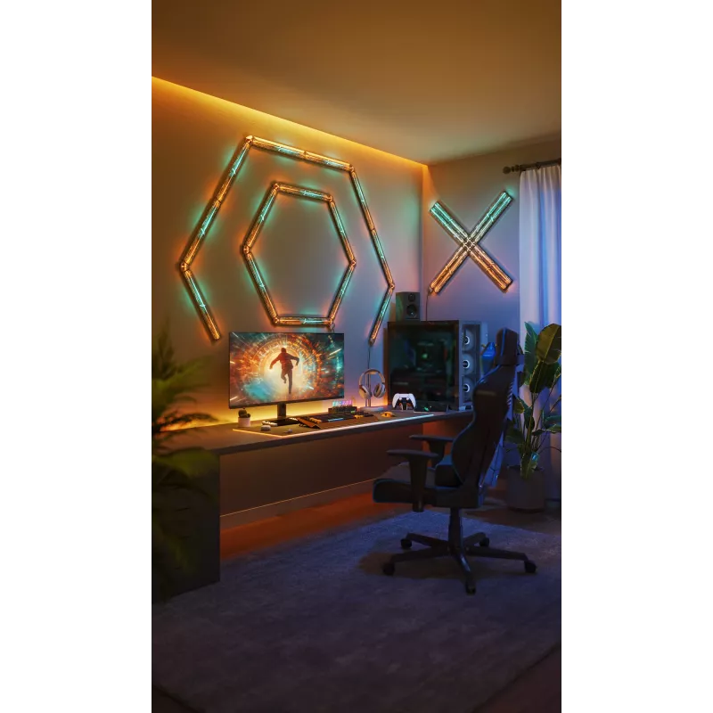 Lámpara de pared inteligente Govee Gaming Wall Lights (4+1) – WLAN/Bluetooth, multicolor, 4 uds., 370×45×30 mm
