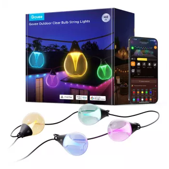 Guirnalda de luces RGBICW Govee H7025 para exterior 14,63 m Wi‑Fi 2.4 GHz