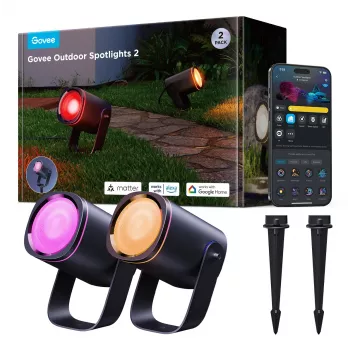 Foco exterior Govee H7093 RGBICWW 750 lm Wi‑Fi 2,4 GHz, RGB + blanco cálido