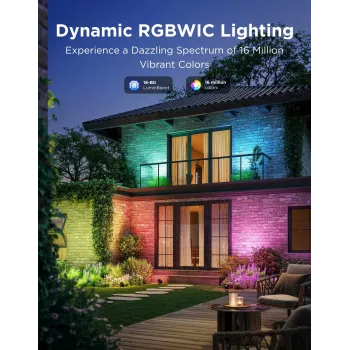 Foco exterior Govee H7093 RGBICWW 750 lm Wi‑Fi 2,4 GHz, RGB + blanco cálido