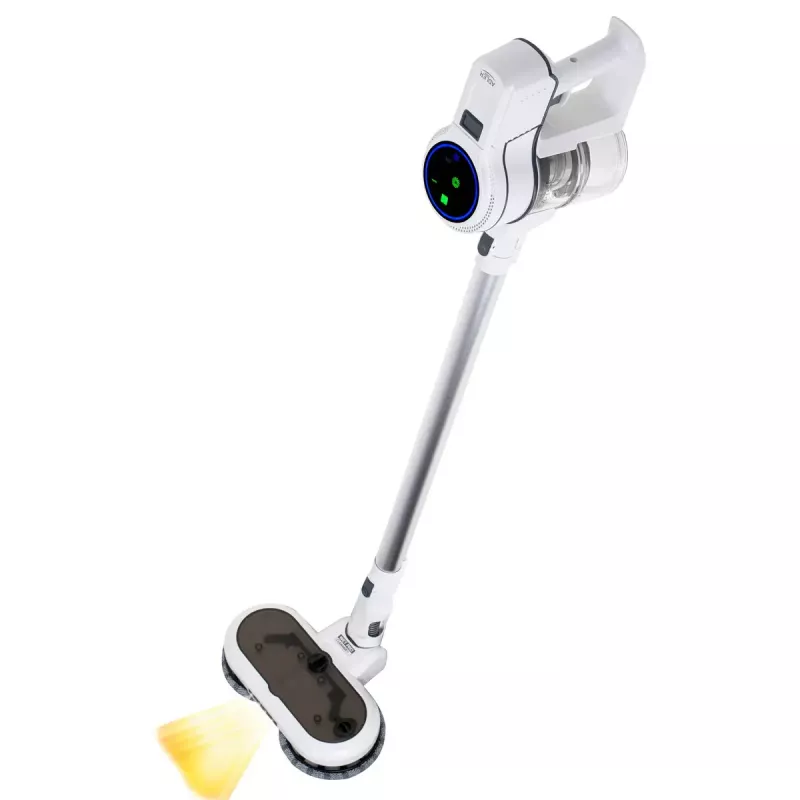 Aspirador de batería Adler AD 7064 2en1 – 350 W máx, 13.000 Pa de succión, batería de 2000 mAh, limpieza en seco y húmedo, 0,6 l de polvo, 0,15 l de agua, pantalla táctil LED, 4 modos