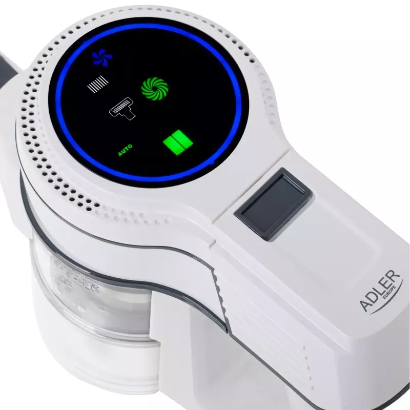 Aspirador de batería Adler AD 7064 2en1 – 350 W máx, 13.000 Pa de succión, batería de 2000 mAh, limpieza en seco y húmedo, 0,6 l de polvo, 0,15 l de agua, pantalla táctil LED, 4 modos