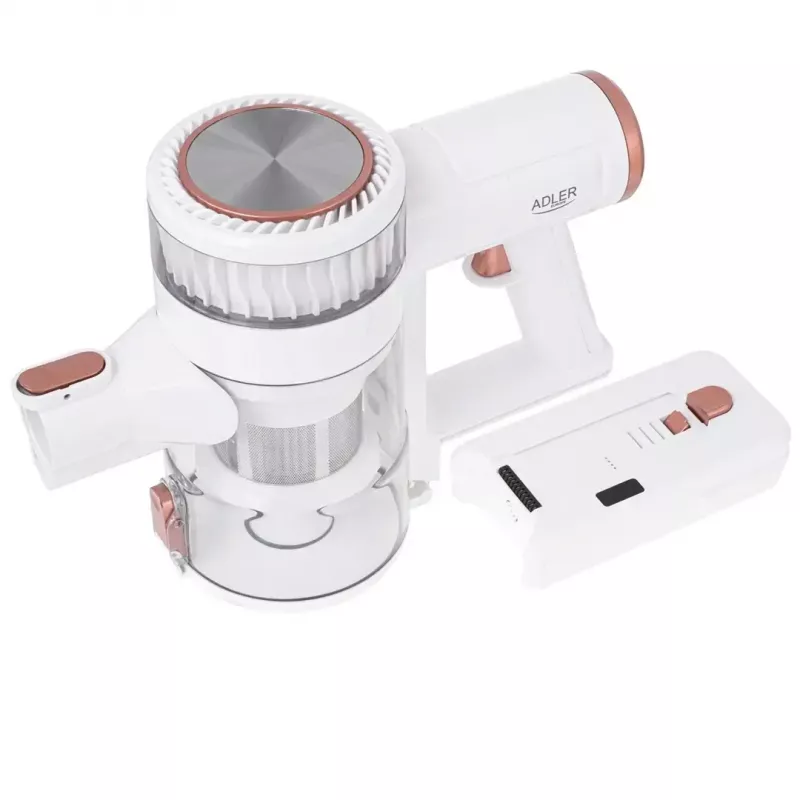 Aspirador de escoba inalámbrico Adler AD 7079, motor sin escobillas, 9000 Pa, 2200 mAh, 0,4 L sin bolsa