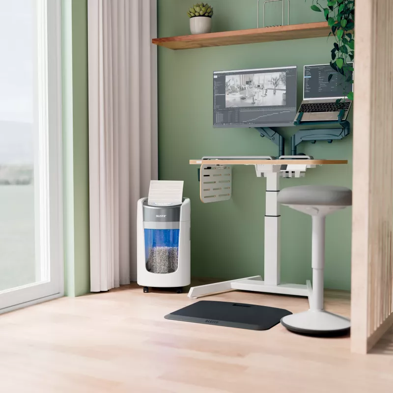 Destructora de documentos Leitz IQ OptiMax Home Office 225 microcorte nivel de seguridad P5 15 L – blanca