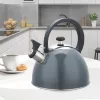 Maestro MR-1302-GREY hervidor con silbato para fogón, 2,5 l, acero inoxidable, gris
