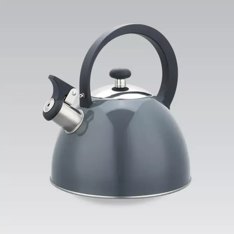 Maestro MR-1302-GREY hervidor con silbato para fogón, 2,5 l, acero inoxidable, gris