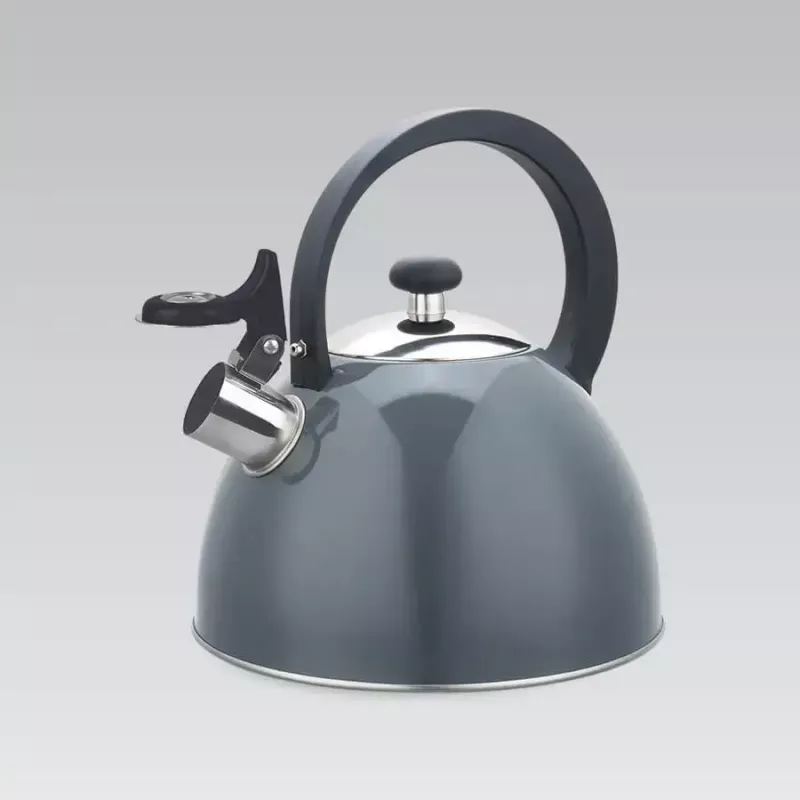 Maestro MR-1302-GREY hervidor con silbato para fogón, 2,5 l, acero inoxidable, gris