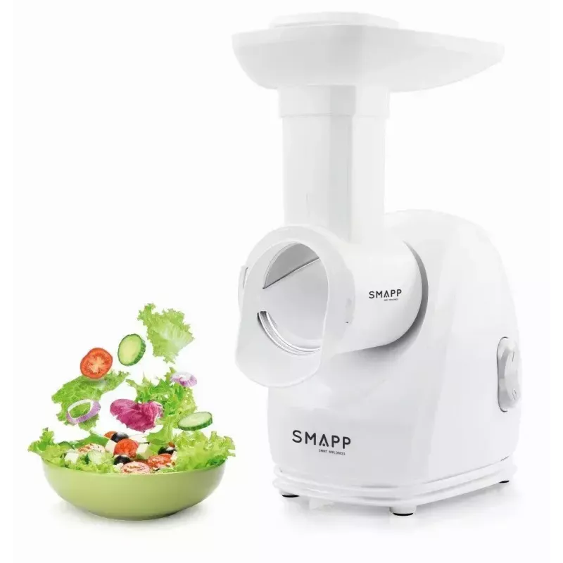 Picadora de carne eléctrica SMAPP 489.81, 2000 W, 3 discos perforados (2,7–8 mm), blanca
