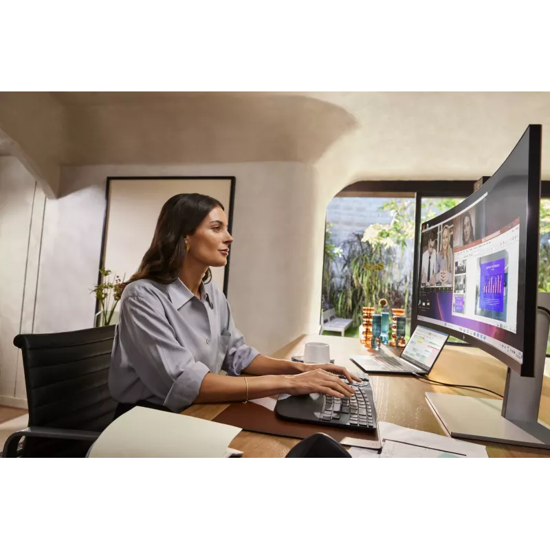 HP 925 Ratón vertical ergonómico, diestro, diseño vertical, RF Wireless + Bluetooth, 4000 DPI, Negro