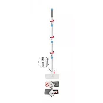 Set de fregona para limpieza húmeda ESPERANZA EHS004 con cubo, cabezal de microfibra intercambiable, rótula giratoria, 1250 mm de altura, 1,1 kg