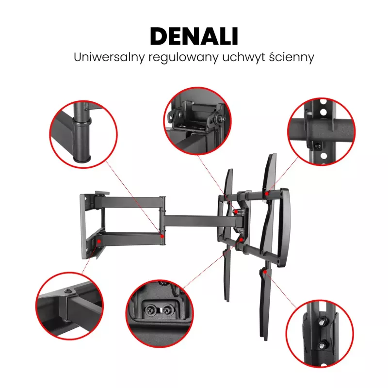 Montis Denali MT162 soporte de TV para pantallas de 37-105 pulgadas, máx. 75 kg, negro