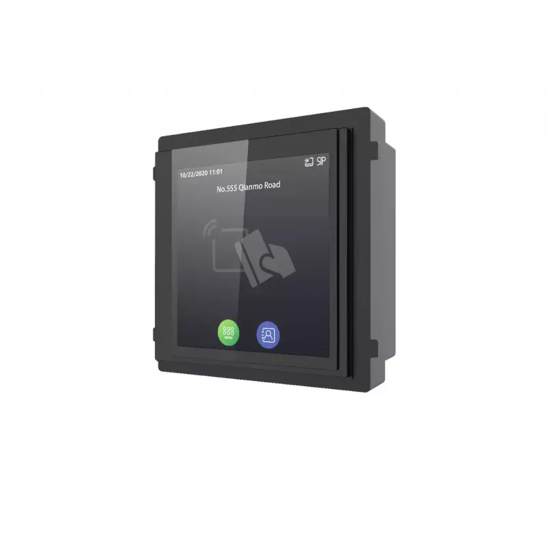Hikvision DS-KD-TDM módulo de pantalla táctil con lector de tarjetas Mifare, 480x480 IPS, para placa de calle modular KD8 Series Pro