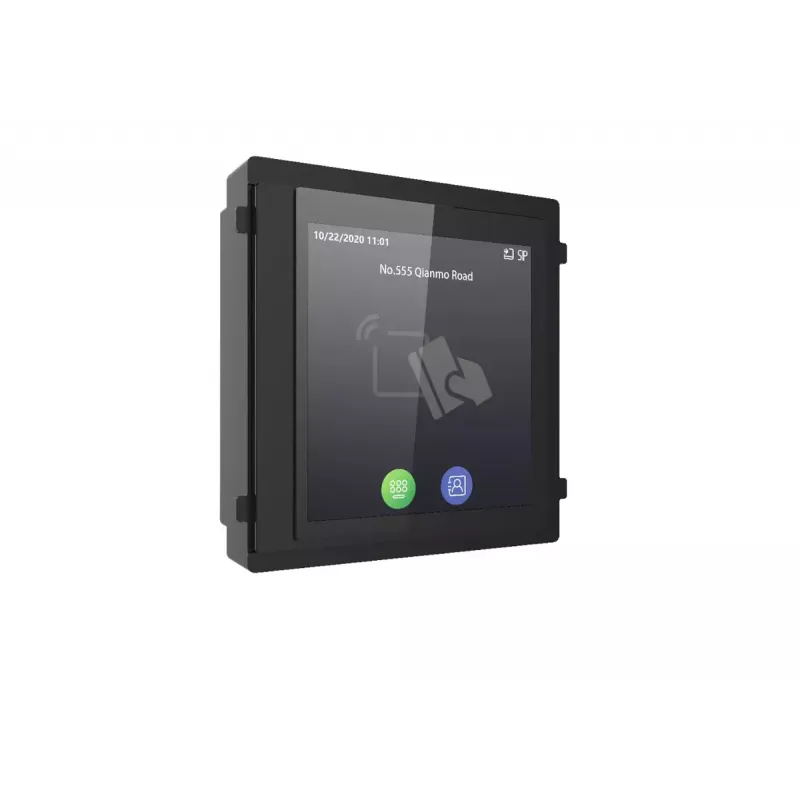 Hikvision DS-KD-TDM módulo de pantalla táctil con lector de tarjetas Mifare, 480x480 IPS, para placa de calle modular KD8 Series Pro