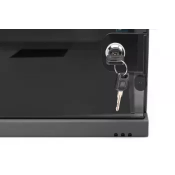 Armario de pared DIGITUS 4U SOHO sin montar 241x540x400mm puerta frontal de cristal negra