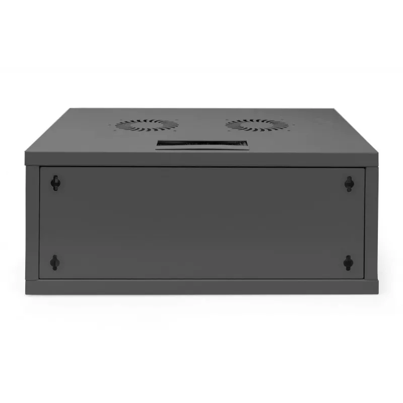 Armario de pared DIGITUS 4U SOHO sin montar 241x540x400mm puerta frontal de cristal negra