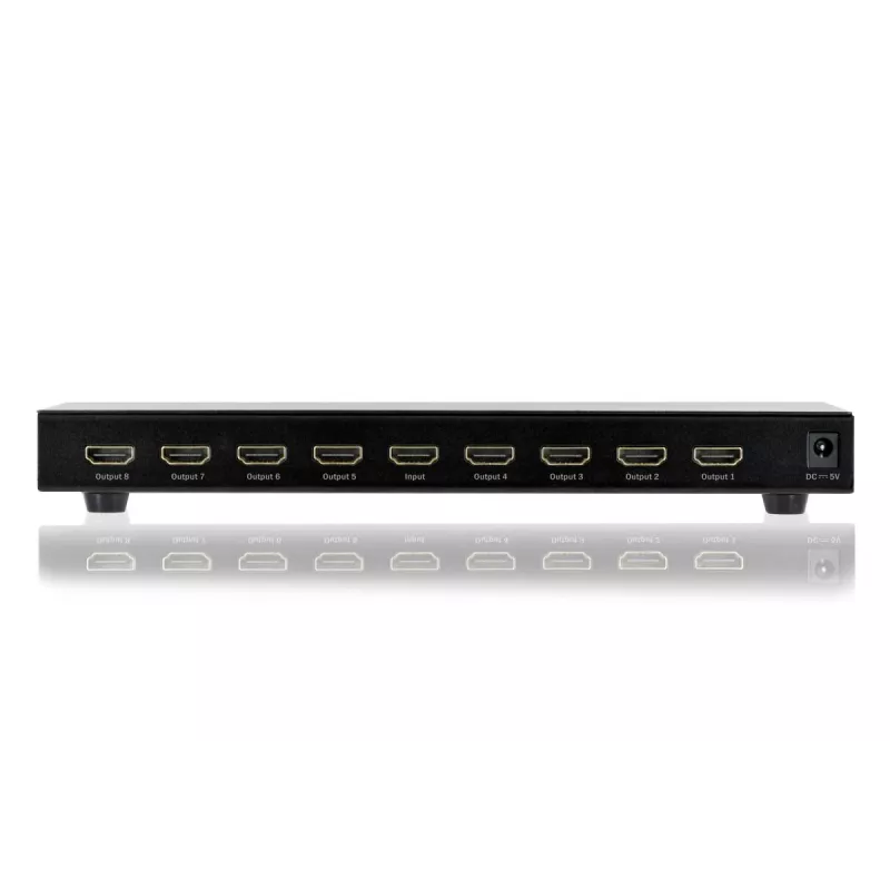 Splitter HDMI DIGITUS, 8 puertos 1080p, 3D, HDMI High Speed, 2,25 GHz/225 MHz, carcasa de metal, negro