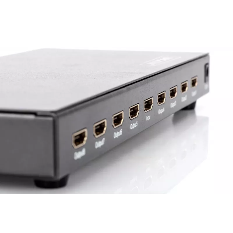 Splitter HDMI DIGITUS, 8 puertos 1080p, 3D, HDMI High Speed, 2,25 GHz/225 MHz, carcasa de metal, negro