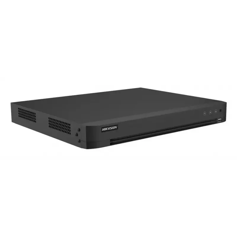 DVR Hikvision Pro Series 16 canales 5 MP 1U H.265 AcuSense — 16 entradas, 3840×2160, 12 TB, 12V DC