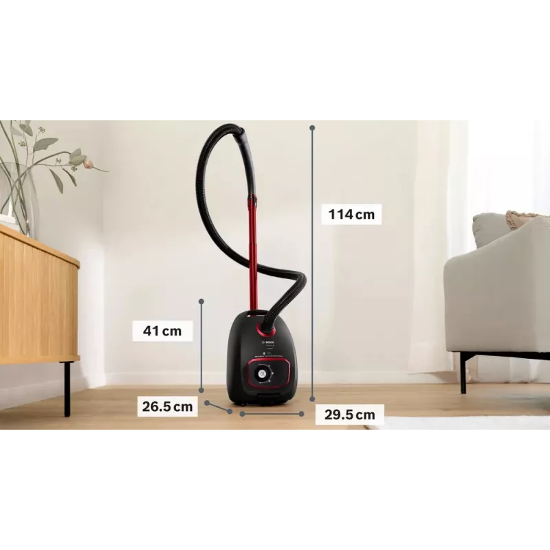 Aspirador de escoba Bosch Serie 4 BGB41POW1 — 850 W, 4 L bolsa, HEPA13, tubo telescópico de metal