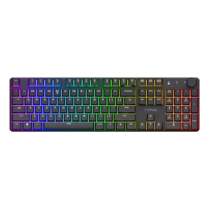Teclado Trust GXT 868 Torix gaming USB + RF inalámbrico + Bluetooth QWERTY US inglés negro