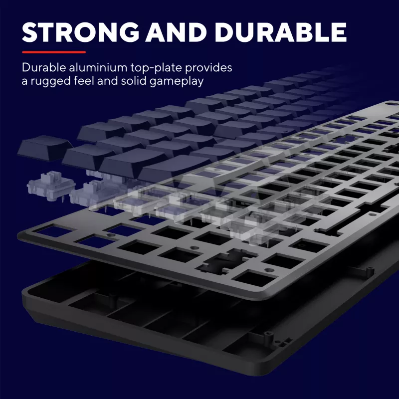 Teclado Trust GXT 868 Torix gaming USB + RF inalámbrico + Bluetooth QWERTY US inglés negro