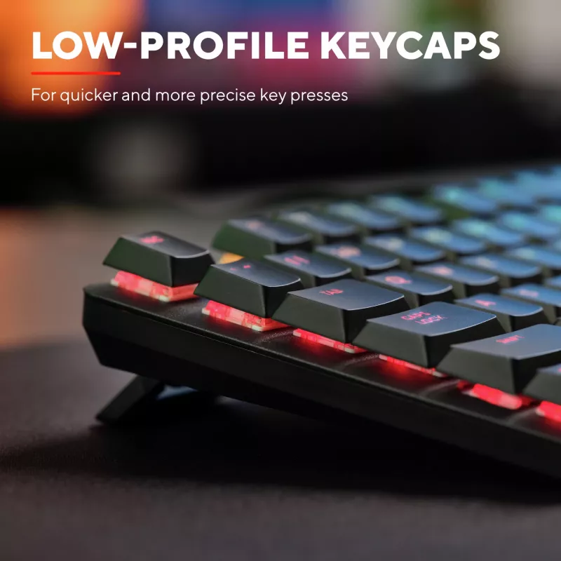 Teclado Trust GXT 868 Torix gaming USB + RF inalámbrico + Bluetooth QWERTY US inglés negro