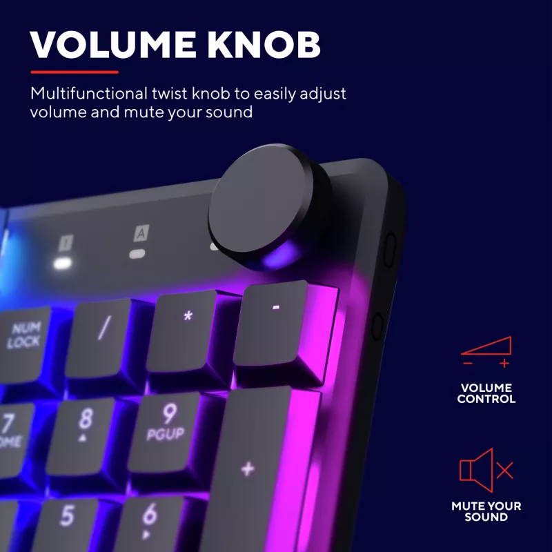 Teclado Trust GXT 868 Torix gaming USB + RF inalámbrico + Bluetooth QWERTY US inglés negro