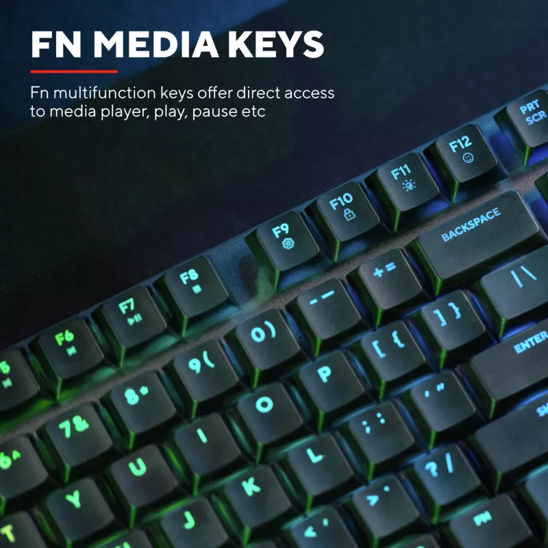 Teclado Trust GXT 868 Torix gaming USB + RF inalámbrico + Bluetooth QWERTY US inglés negro