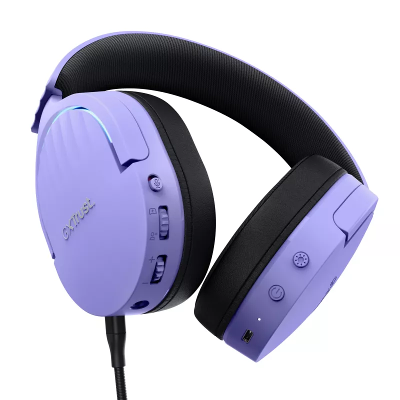 Auriculares Trust GXT 491P FAYZO con cable e inalámbricos diadema gaming USB Type-A Bluetooth negro, lila