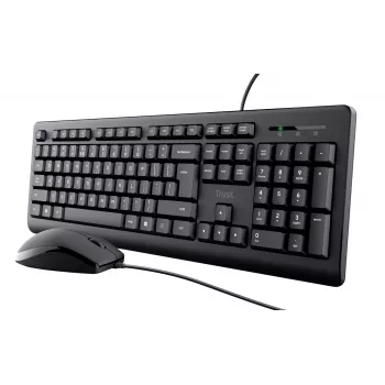 Teclado Trust Primo, ratón incluido, universal, USB, QWERTY, inglés US, negro